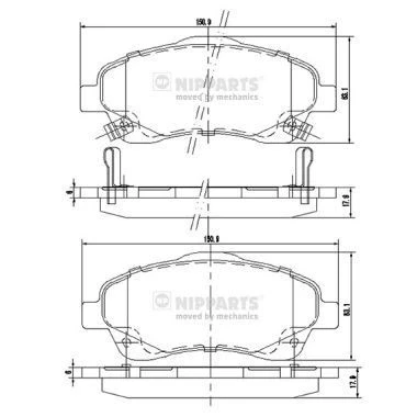 Image de Kit de plaquettes frein, frein à disque NIPPARTS J3602112