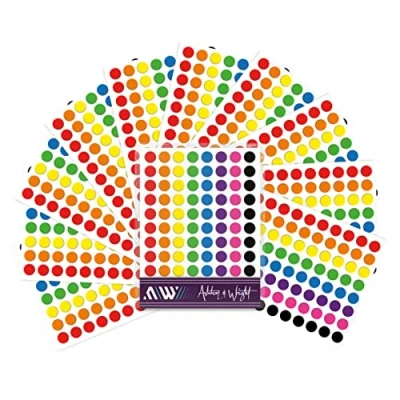 Image de Ashton and Wright 880 étiquettes de code couleur faciles à décoller Autocollants pois 8 mm Lumineux
