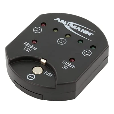 Image de ANSMANN Testeur de piles boutons (1 pce) plates alcalines 1,5V et lithium 3V capacité des type CR2025, CR2032, LR41, LR44, autres formats