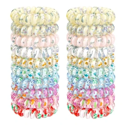 Image de JessLab Petits Élastiques Spirales, Lot de 20, Accessoires Cheveux Résistants et Imperméables, pour Femmes, Sans Dommage, Convient à Tous Types Cheveux, Mix Couleur 5