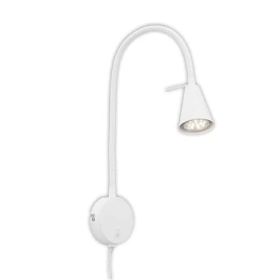 Image de Briloner Lampe de lit LED Lights, bras flexible, avec interrupteur marche/arrêt, 4,7 watts, 400 lumens, 3 000 Kelvin, métal, blanc