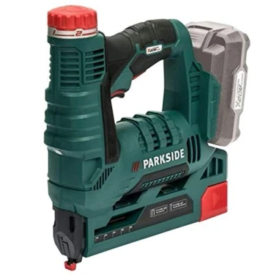 Image de PARKSIDE® Agrafeuse sans fil « PAT 20 Li A1 », avec poignée souple antidérapante, lampe LED intégrée (sans batterie) X V Team Serie
