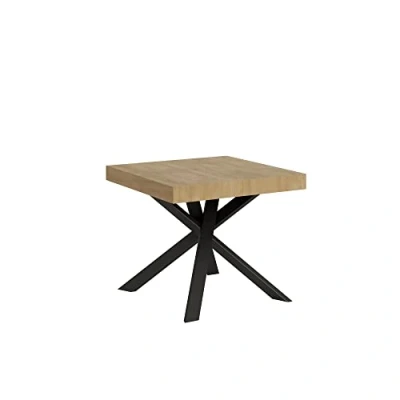Image de Itamoby Table Clerk 90x90 allongé 194 étage Chêne Nature pieds Anthracite