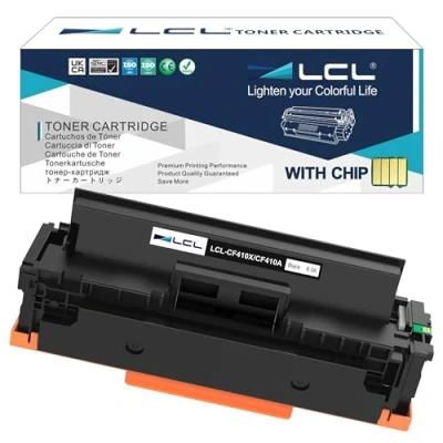 Image de LCL Cartouche de Toner Compatible 410X CF410X CF510X High Yield (1 Noir) Remplacement pour HP Color Laserjet Pro MFP M477fnw M477fdn M477fdnw M452dn M452dw M452nw M377dw