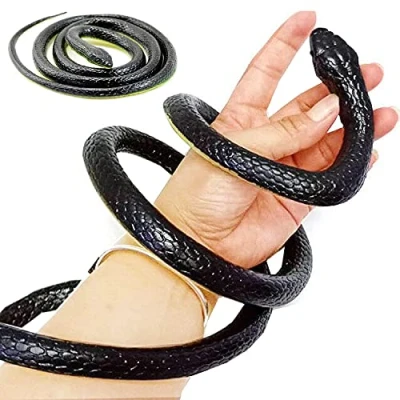 Image de Liuer 130cm Réaliste Fake Serpent de Simulation en Caoutchouc,Serpent Jouet,Jardin Props Joke Prank Sauvage Reptile Jouet Cadeau pour l&#039;accessoires Halloween Journée du Poisson d&#039;Avril