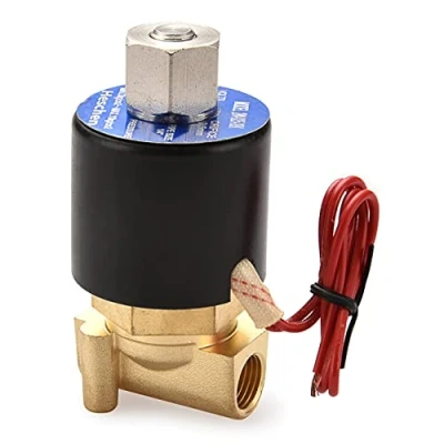 Image de Heschen Électrovanne électrique en laiton, 2W 025 08K, PT1/4&#039;&#039;, AC220V, eau à action directe, vanne de remplacement normalement ouverte
