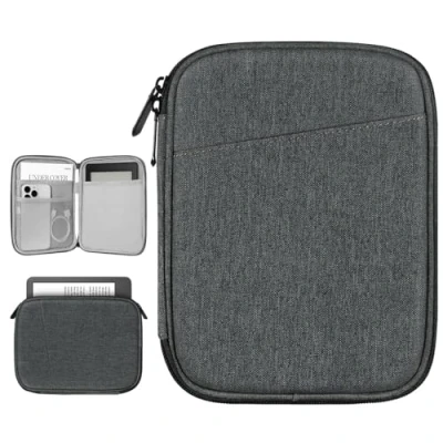 Image de Vinabilia 6 7&quot; Housse Pochette pour Liseuses Compatible avec 6&quot; Kindle 11e Gen 2024 2022/10e 8e 2019 2016, 6,8&quot; Paperwhite 12e 2024/11e 2021/10e 2018, Oasis, Gris Foncé
