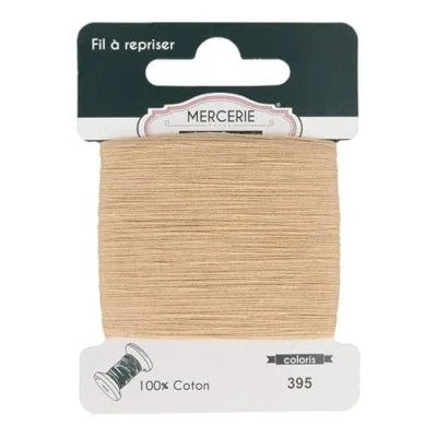 Image de Fil à repriser coton 60 mètres beige