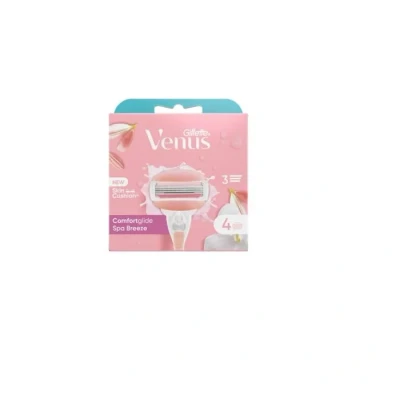 Image de Gillette Venus ComfortGlide Spa Breeze Lot De 4 Recharges Rasoir Pour Femmes, À 3 Lames Et Une Barre Soin Flexible Un Rasage En Douceur, Parfum Thé Blanc