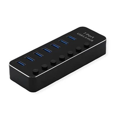 Image de ROLINE Hub USB 3.2 Gen 1 pour Notebook, 7 Ports, commutables Individuellement