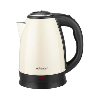Image de Hagen, Bouilloire Electrique Compacte Inox, Design Elegant, Base 360, Capacité 1,8L, Puissance 1500W, 360 , Filtre amovible et lavable, HA5525 Crème