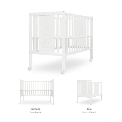 Image de Interbaby Lit avec option de cododo Basic Bear convertible en bureau enfant ou canapé