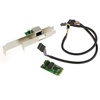 Image de KALEA INFORMATIQUE Carte contrôleur M2 (M.2 NGFF PCIe M Key ou B+M Key) 1 Port réseau LAN GIGABIT ethernet, avec équerres High et Low Profile