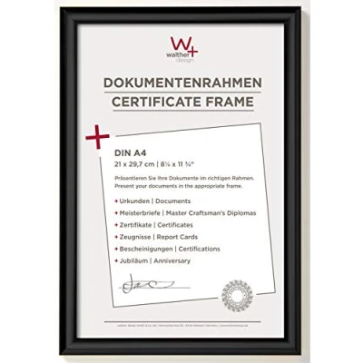 Image de walther design Cadre photo noir 21 x 29,7 cm (DIN A4) en plastique Trendstyle KP130B