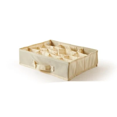 Image de Perfetto Più Tiroir de Rangement et d&#039;organisation avec 16 Compartiments TNT, Tissu, écru, 35 x 28 9 cm