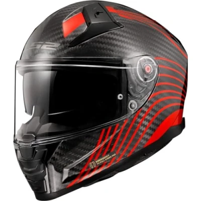 Image de LS2, Casque Moto Intégral Vector II Carbon Flux Gloss Red, XXL