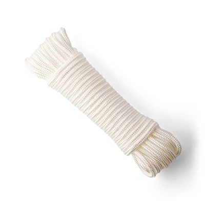 Image de SNURO Corde Nylon Tressée (10 mm, 20 m) en Polyamide Blanc Solide Résistante à l&#039;usure Paracorde Résistance la Rupture très Élevée