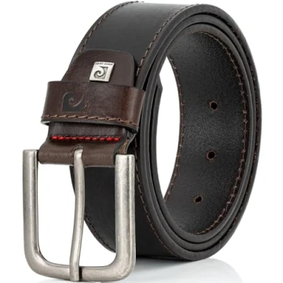 Image de Pierre Cardin leather belt men, jeans men 40 mm wide, full cowhide dark brown, Farbe/Color:marron, Size US/EU:Bundweite 110 cm Gesamtlänge 125 W 43.5 XL