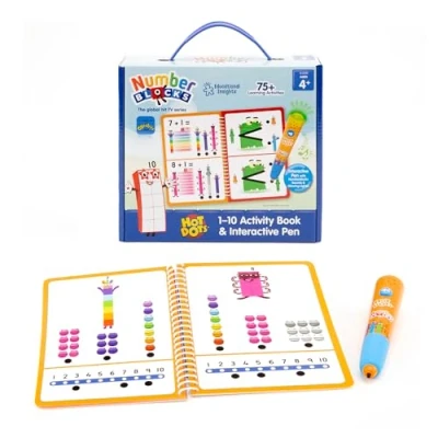 Image de Learning Resources Workbook Numbers 1 10 with Pen Livre Hot Dots à et stylo interactif, plus de 75 activités incluses, cadeaux Numberblocks, partir 4 ans, EI 2550, Multicolore, Taille unique