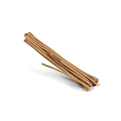 Image de Kaps Lacets Cirés Ronds, Fins 2mm 100% Coton de Qualité pour Chaussures Décontractées et d&#039;Occasion, Fabriqués en Europe, 1 Paire (60 cm 24 pouces Paires 3 à 4 œillets / 10 beige)