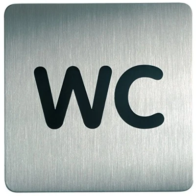 Image de Durable 495723 Pictogramme Carré 150 x mm en Acier Brossé Inoxydable Wc Toilettes