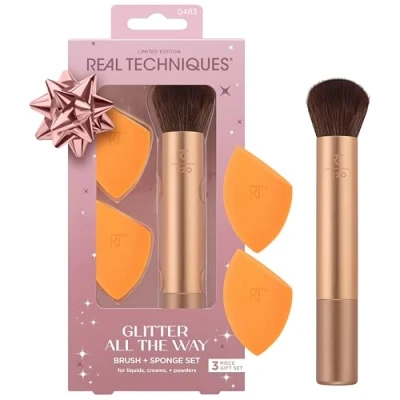 Image de Real Techniques Glitter ALL THE WAY Sponge Set + Brush de brosses à maquillage, Taille: 200 g,