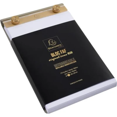 Image de Exacompta Réf. 12112E 1 Bloc de bureau FAF rechargeable 170 feuilles blanches microperforées détachables Dimensions 17 x 10 cm Format N 2 uni blanc