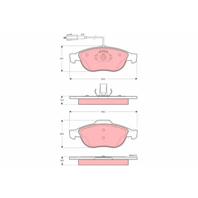 Image de TRW GDB1441 Jeu de plaquettes frein contact signal d&#039;usure inclus LANCIA: Lybra Berline, Break