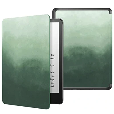 Image de MoKo Étui Compatible avec 6,8 Pouces Kindle Paperwhite 11e Gén (Modèle 2021), Coque de Protection Enfant Magnétique Auto Réveil/Veille pour Édition Signature, Vert Pin