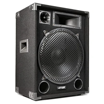 Image de MAX Max15 Enceinte Disco, Puissance de 1000 Watts, 15 Pouces, Idéale pour Les Soirées Karaokés, Fêtes