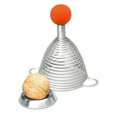 Image de Take2 Design Naomi Boule en Silicone Jaune Casse Noix, Acier Inoxydable Silicone, Orange, argenté, Ø 65 mm, H 100 mm