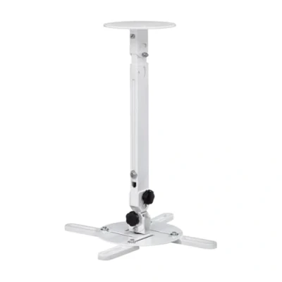 Image de Hama Support Vidéoprojecteur Plafond et Mur Garantie 10ans (Rotatif 360, Inclinable + 30, Charge Max 15 kg, Easy Fix, Réglable en Hauteur 44 à 63.4cm) Blanc