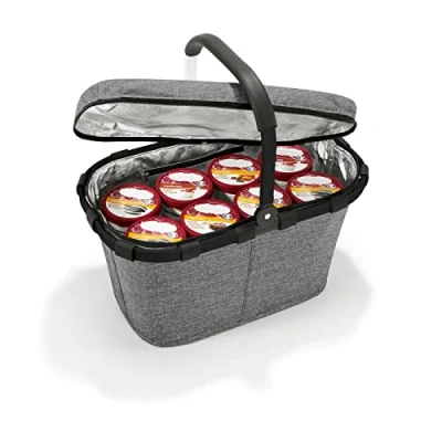Image de reisenthel carrybag iso twist silver Panier à provisions solide avec fonction réfrigérante Design élégant et hydrofuge couvercle verrouillable