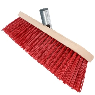 Image de Tête de balai robuste avec poils rigides en PVC 40 cm Brosse à durs pour jardin extérieur balayage d&#039;extérieur poignée ajustée