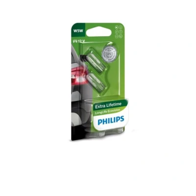 Image de PHILIPS LongLife EcoVision 12961LLECOB2 Ampoule, feu clignotant 12 5 W5W, Lampe à socle en verre SEAT: Ibiza 4, Leon II 3/5 portes