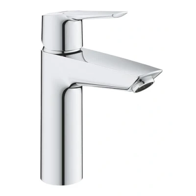 Image de GROHE QUICKFIX Start Robinet de salle bains lavabo, installation facile, mousseur économie d&#039;eau, sans tirette, bonde clic clac incluse, taille M, chromé, 24204002 (Import Allemagne) Chromée