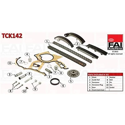 Image de FAI AutoParts TCK142 Jeu de distribution à chaînes avec joints, roues dentées Simplex, duplex, Chaîne rouleaux OPEL: Vectra C CC, Zafira A