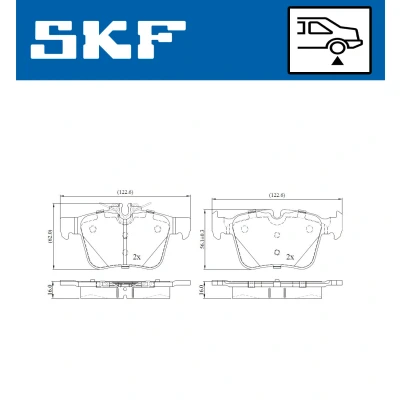 Image de SKF VKBP 90117 E Jeu de plaquettes frein contact signal d&#039;usure inclus MERCEDES BENZ: Classe C Berline, Cabriolet