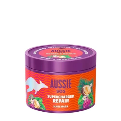 Image de Aussie SOS Réparation Surpuissante Masque Capillaire, 500ml, Aide, Réparer et Protéger les Cheveux Secs Abîmés, Pour Des Doux Lisses