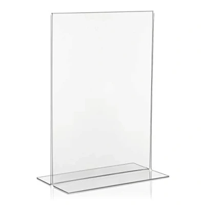 Image de VITAdisplays® Lot de 5 supports publicitaires en T acrylique Transparent (NE 380), format A4 21 x 29,7 cm