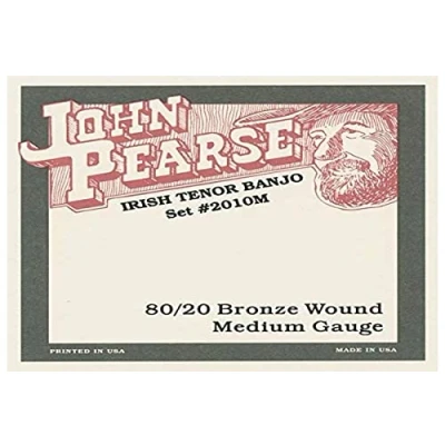 Image de John Pearse Strings® 2010M Jeu de Cordes pour Irish Tenor Banjo 80/20 Bronze wound Medium Gauge
