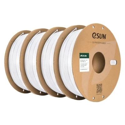 Image de eSUN Filament PLA 1.75mm, pour Imprimante 3D Précision Dimensionnelle +/ 0.03mm, 1KG par Bobine, 4 Bobines 3D,Blanc Froid*4