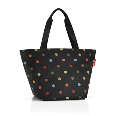 Image de reisenthel shopper M sac de shopping pour vos courses, 1 poche intérieure zippée, fond du carré plus stabilité, ouverture avec fermeture volume 15l, en motif dot