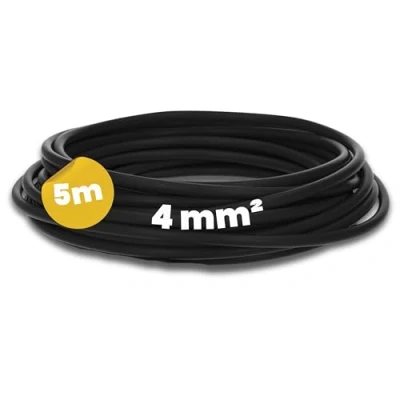Image de Kalitec Câble de Câblage H07V K 4 mm² noir 5 m Flexible Toron à fils fins unique monofil pour armoire commande Fil commutation