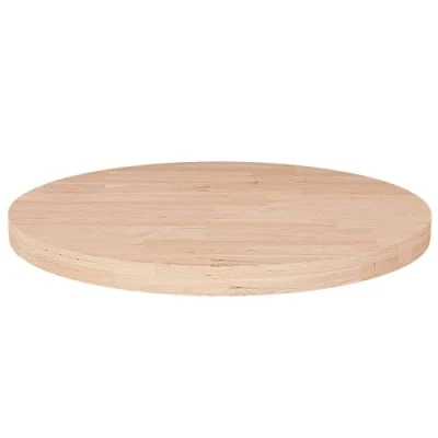 Image de vidaXL Dessus de Table Rond Remplacement Rechange à Dîner Ø50x2,5 cm Bois Chêne Massif Non Traité