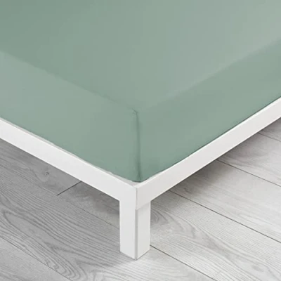 Image de douceur d&#039;intérieur, Drap Housse (140 x 190 cm) Linette Sauge, 100% Coton