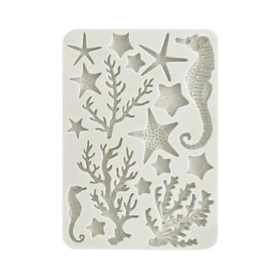 Image de Stamperia Moule en silicone A5 pour scrapbooking, bullet journal, coraux, surface non adhésive, convient l&#039;argile à séchage l&#039;air, la résine et plus, parfait les loisirs, l&#039;artisanat