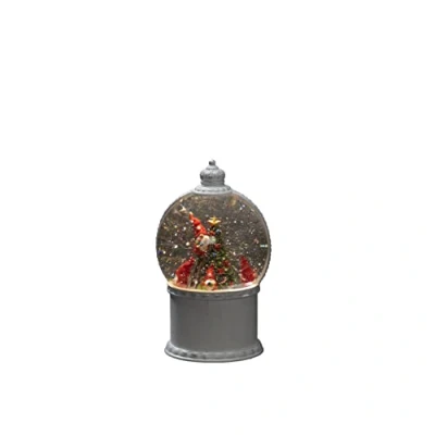 Image de Konstsmide Boule à neige LED Lanterne rotative Scène de Noël blanche remplie d&#039;eau Minuterie 5 heures 1 diode chaude Fonctionne piles USB Intérieur 3 x AA 1,5 V (non inclus)
