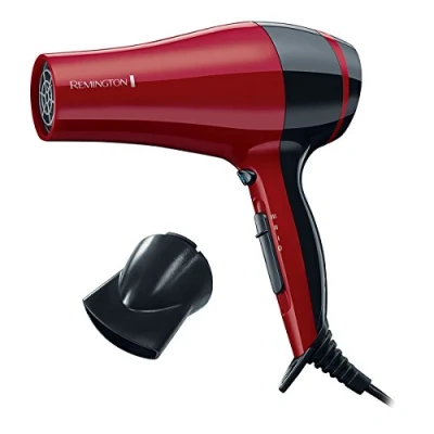 Image de Remington Sèche cheveux Ionique [Anti Frizz &amp; Antistatique] Pro Dry rouge noir (Léger, 2000W, Céramique, Compact, 1 température variable 3 Vitesses, concentrateur) D3080