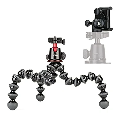 Image de JOBY Kit GorillaPod 5K GripTight Mount PRO. Pied de Trépied Flexible en Aluminium et Rotule Ball K Avec Pince Pour Smartphone, Mode Paysage ou Portrait Facile Simplifié. Supporte 5 kg